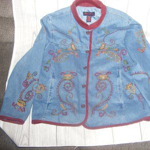 Ladies Denim Embroidered Jacket